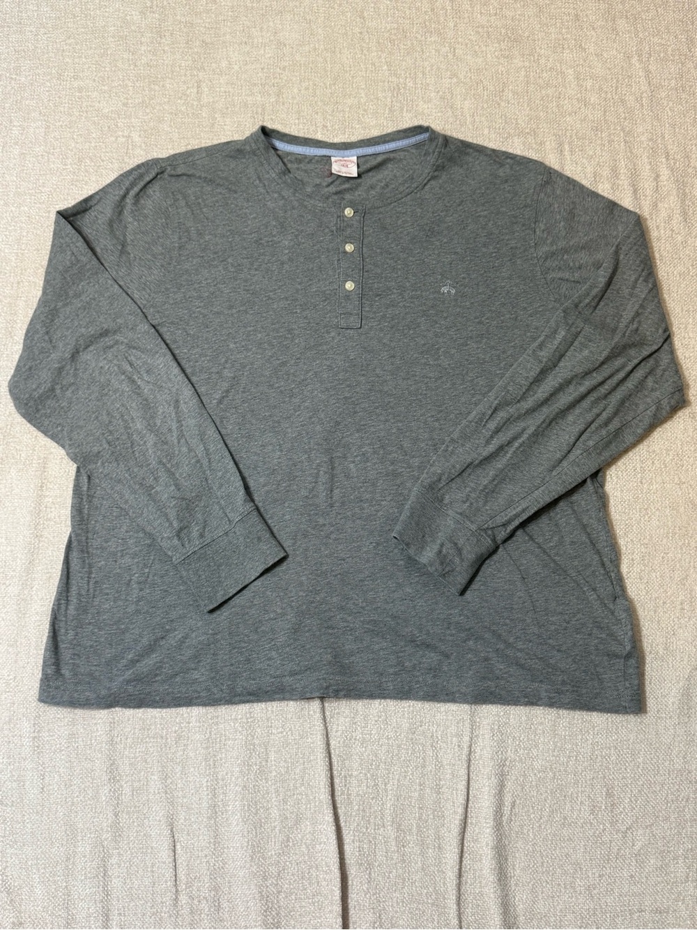Brooks Brothers 1818 XXL Gray Cotton Henley Quiet Luxury Preppy Shirt